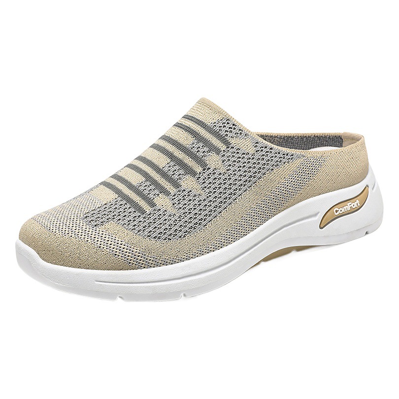 Zapatos de mujer, nuevo estilo de verano, zapatos de tela transpirable de punto, sin cordones, zapatos casuales ligeros, zapatos transpirables de una sola pieza.