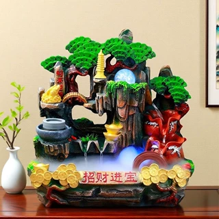 假山招财流水风水轮喷泉生财开业送礼摆件礼品店铺客厅高山球