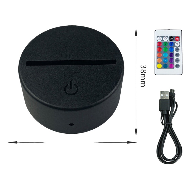 Base de luz nocturna 3D transfronteriza LED colorido toque USB carga táctil control remoto luz nocturna fábrica de origen