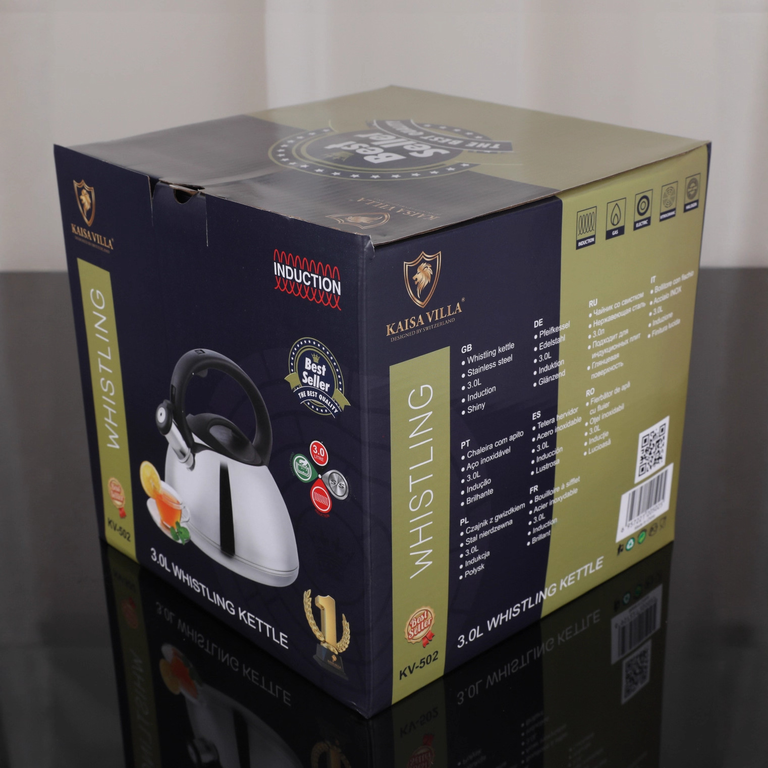 Hervidor Silbante de Acero Inoxidable KV-502 para Cocina y Aire Libre