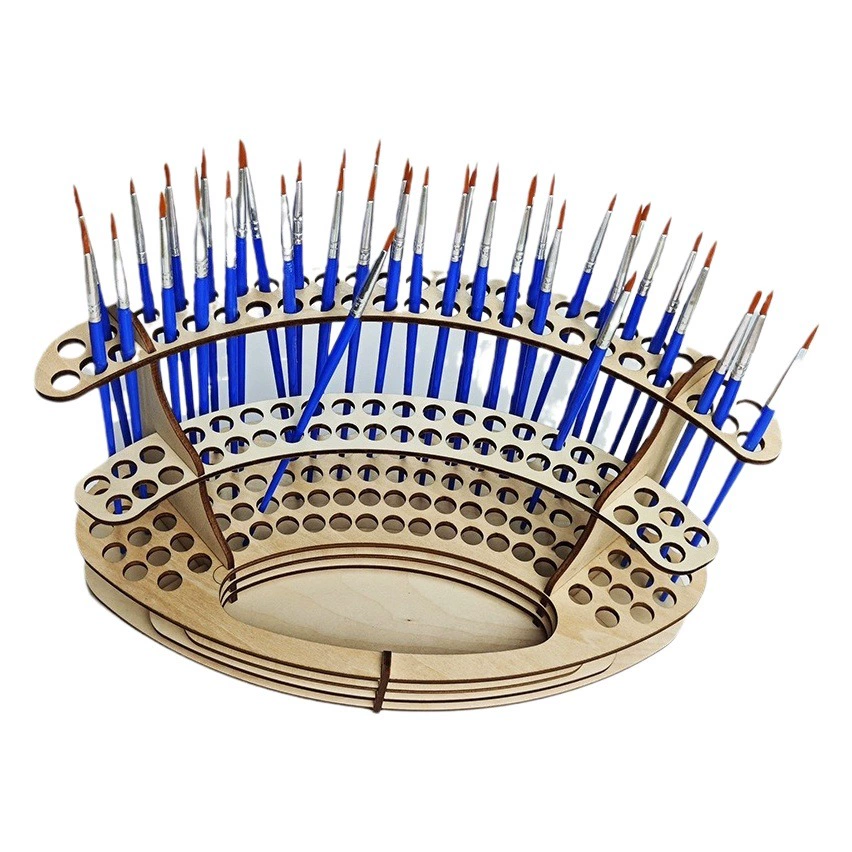 Трансграничный DIY деревянный держатель для карандашей Стеллаж для хранения масляной щетки лазерная гравировка Держатель для карандашей 140