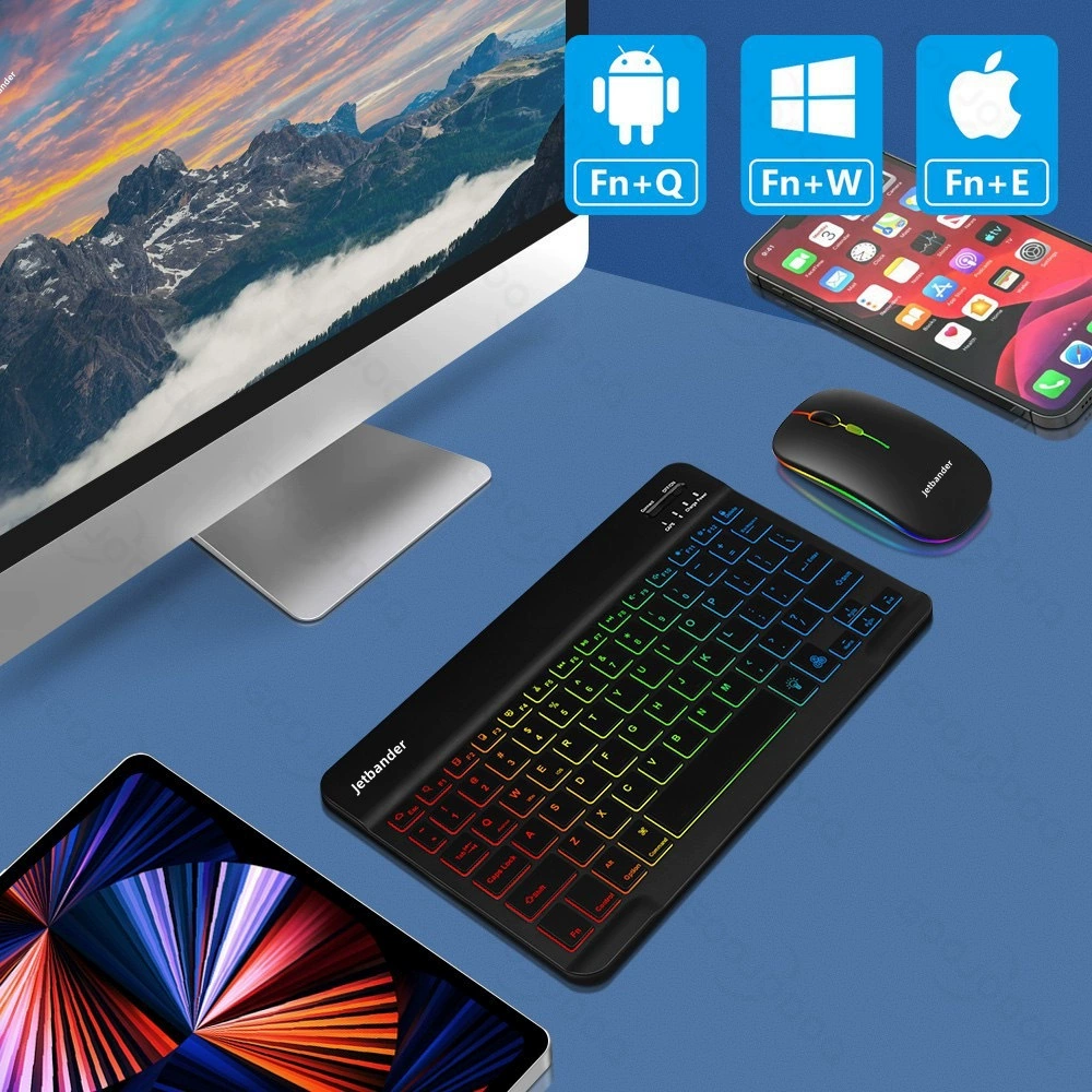 Совместимая с Apple бесшумная фиолетовая клавиатура, Bluetooth, Россия