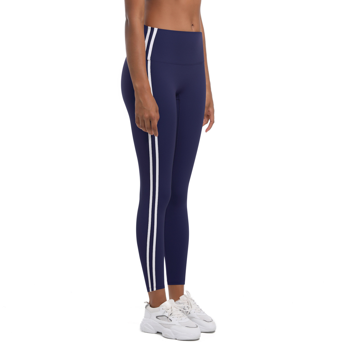 Fitness Sport Style Stripe Nylon Collarless Side Stripe Active Bottoms Leggings display picture 21
