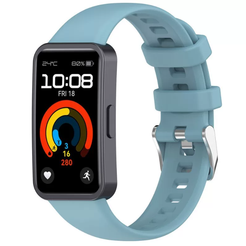 Подходят для нового HUAWEIband8 стальной пряжка браслет серебряная пряжка мягкий резиновый ремешок браслет Huawei 9/9 NFC силиконовые часы