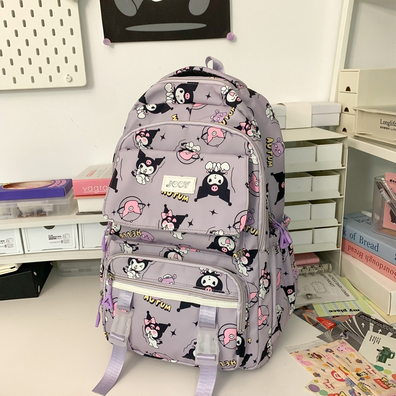 Mochila de estudiantes de moda transfronteriza de gran capacidad, mochila de estudiantes de secundaria y secundaria, nueva mochila de hombro Kulomi