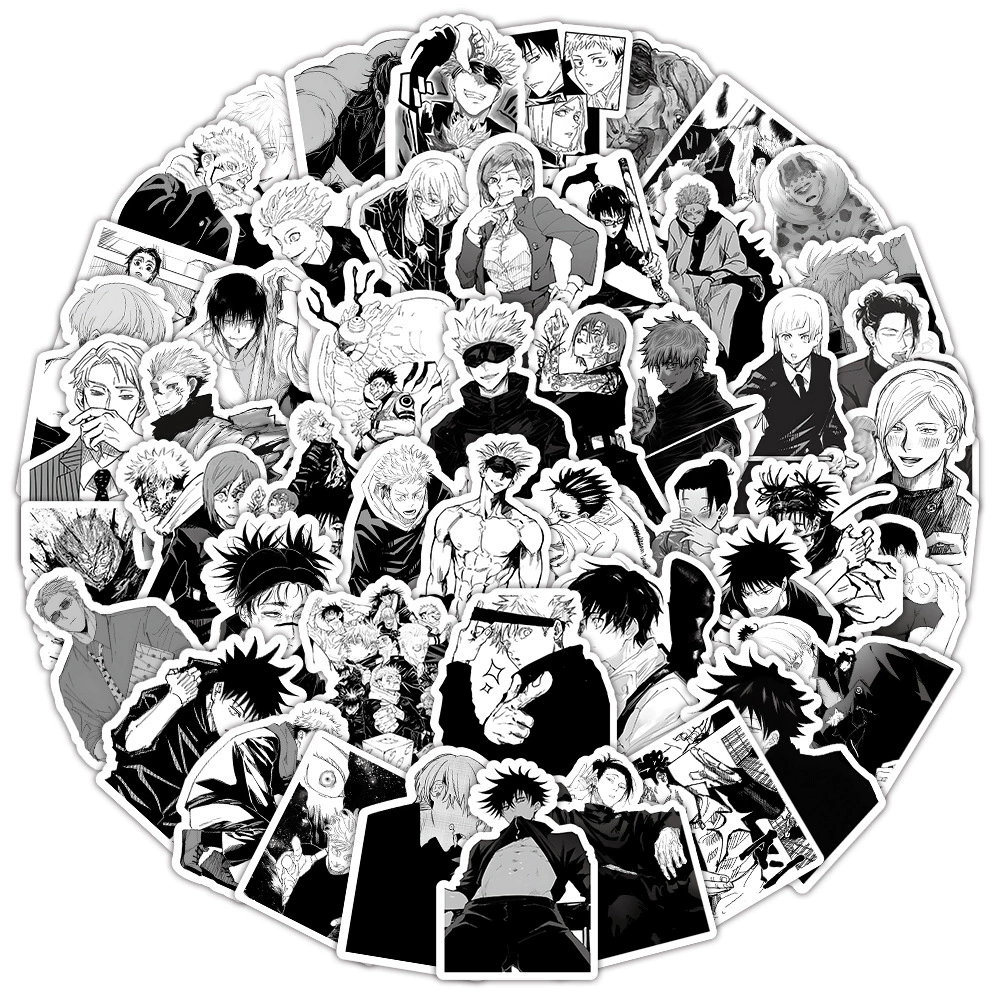 Дверной мультфильм Jujutsu Kaisen, мобильный телефон, скейтборд, водостойкая наклейка, стикеры