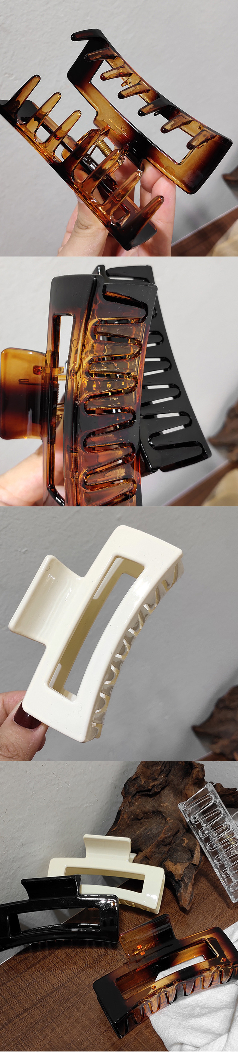 45g Weight Hair Claws Hair Accessories Type 1 Piece Quantity Date, Tea Party Occasion Plastic Material Solid Color Pattern Women's Gender Spray Paint Design Lady, Korean Style, IG Style Style Women's Lady Korean Style IG Style Solid Color Plastic Spray Paint Hair Claws