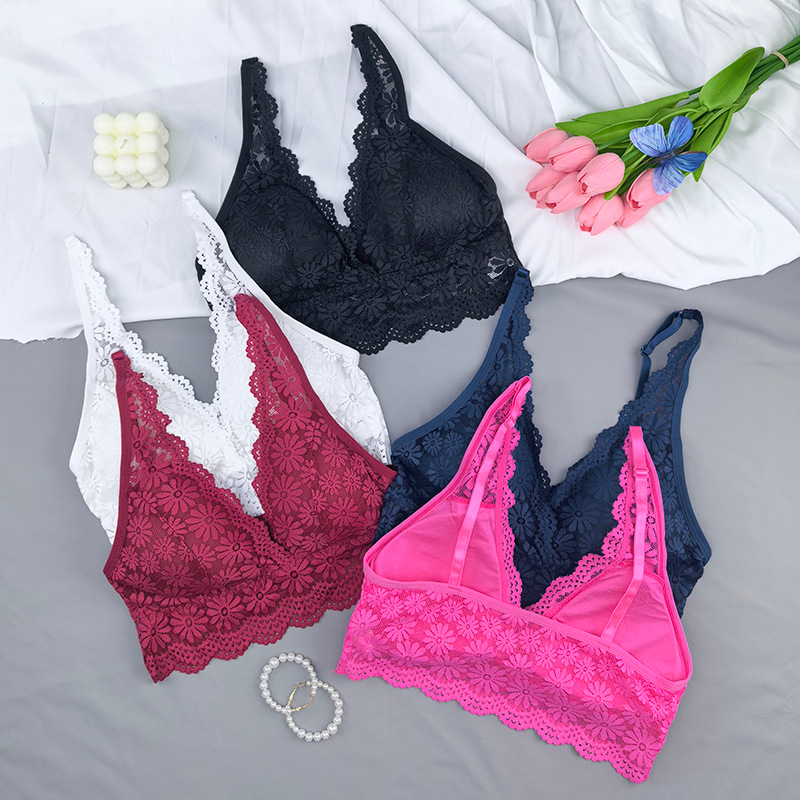 Bra transfronterizo sin anillo de acero conjunto de pecho pequeño atractivo de pecho colateral ajustable ropa interior sujetador de niña