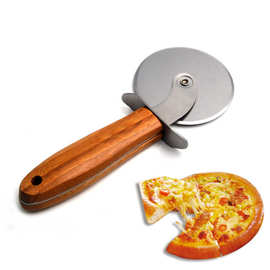 厂家直供披萨切刀木柄披萨轮刀单轮介饼刀滚轮刀PIZZA刀烘焙工具