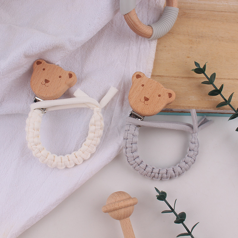 Productos para bebés beech osos chupeta clips para bebés pacificador chupeta de goma de diente para evitar la caída de la cuerda