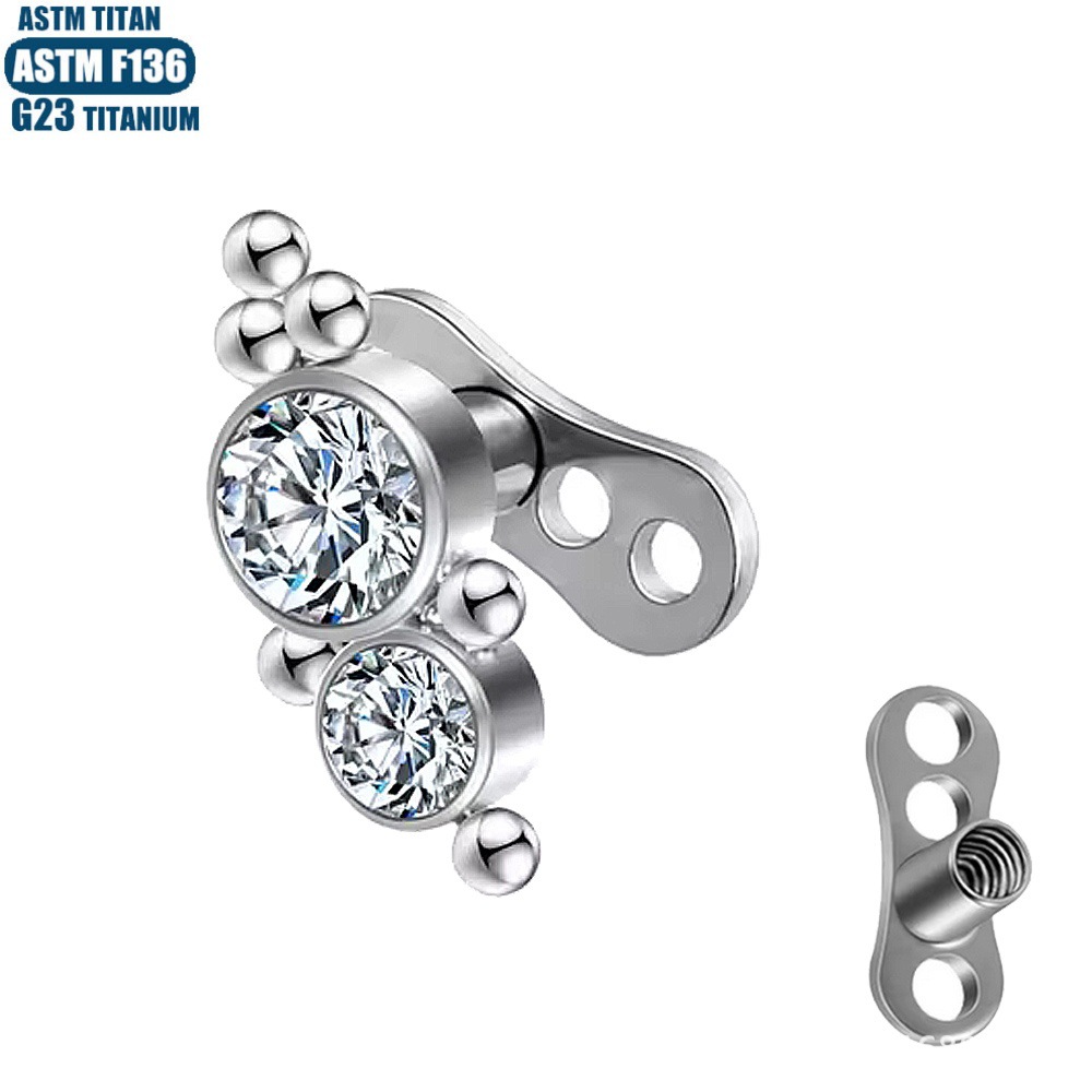 Pointed labret stud close-up product detail