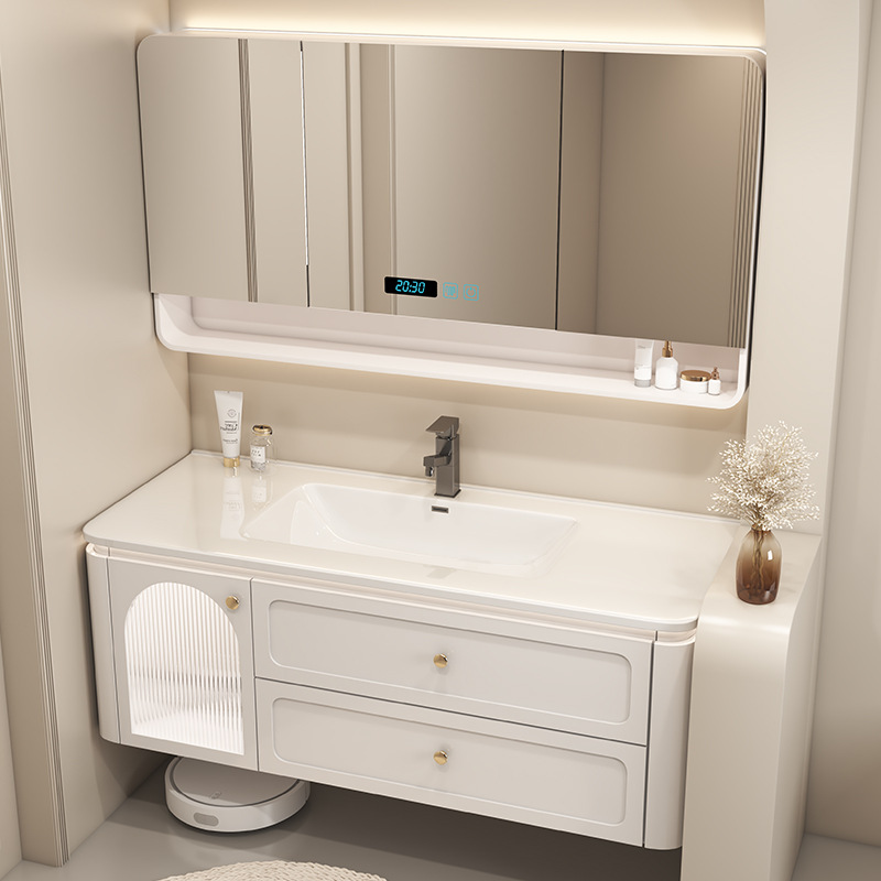 Roble arco protector lavabo de mano lavabo lavabo gabinete cerámico integral lavabo roble gabinete de baño combinación