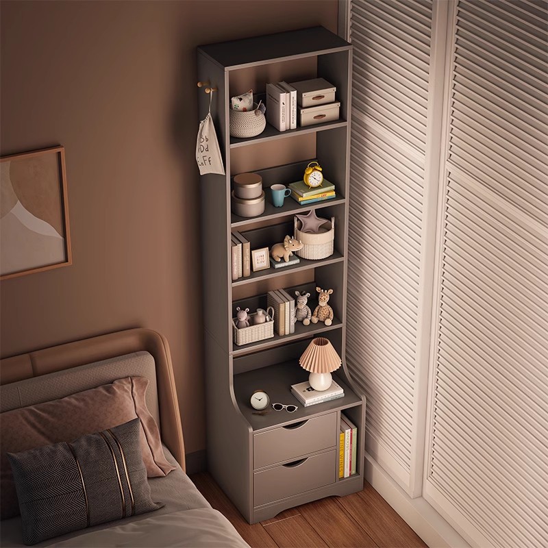 Estante de almacenamiento simple, escritorio de cabecera, dormitorio moderno simple, estante de libros multifuncional, estante de almacenamiento pequeño.