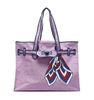 Light purple silk scarf tote bag