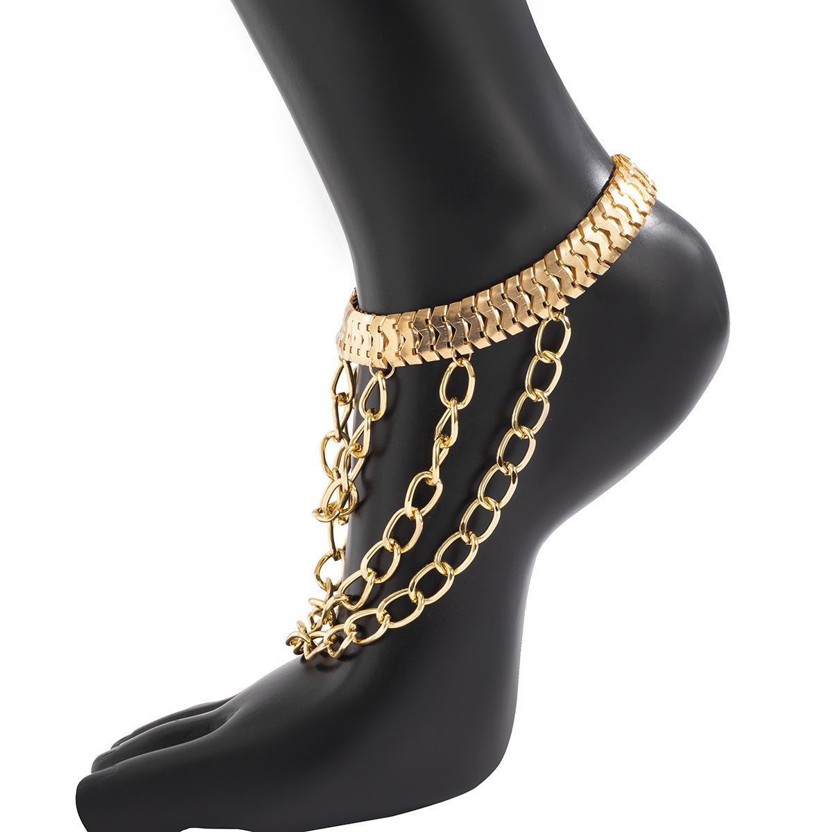 Gold/silver Foot Shoe Anklet Chain Multi Layered Draped Heel Gold/silver Foot Shoe Anklet Chain Multi Layered Draped Heel