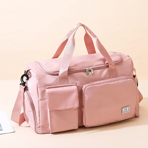  New Fitness Bag with Wet and Dry Separation, Yoga Bag, Short Trip Business Trip Airport Bag, Large Capacity Travel Bag with Independent Shoe Compartment