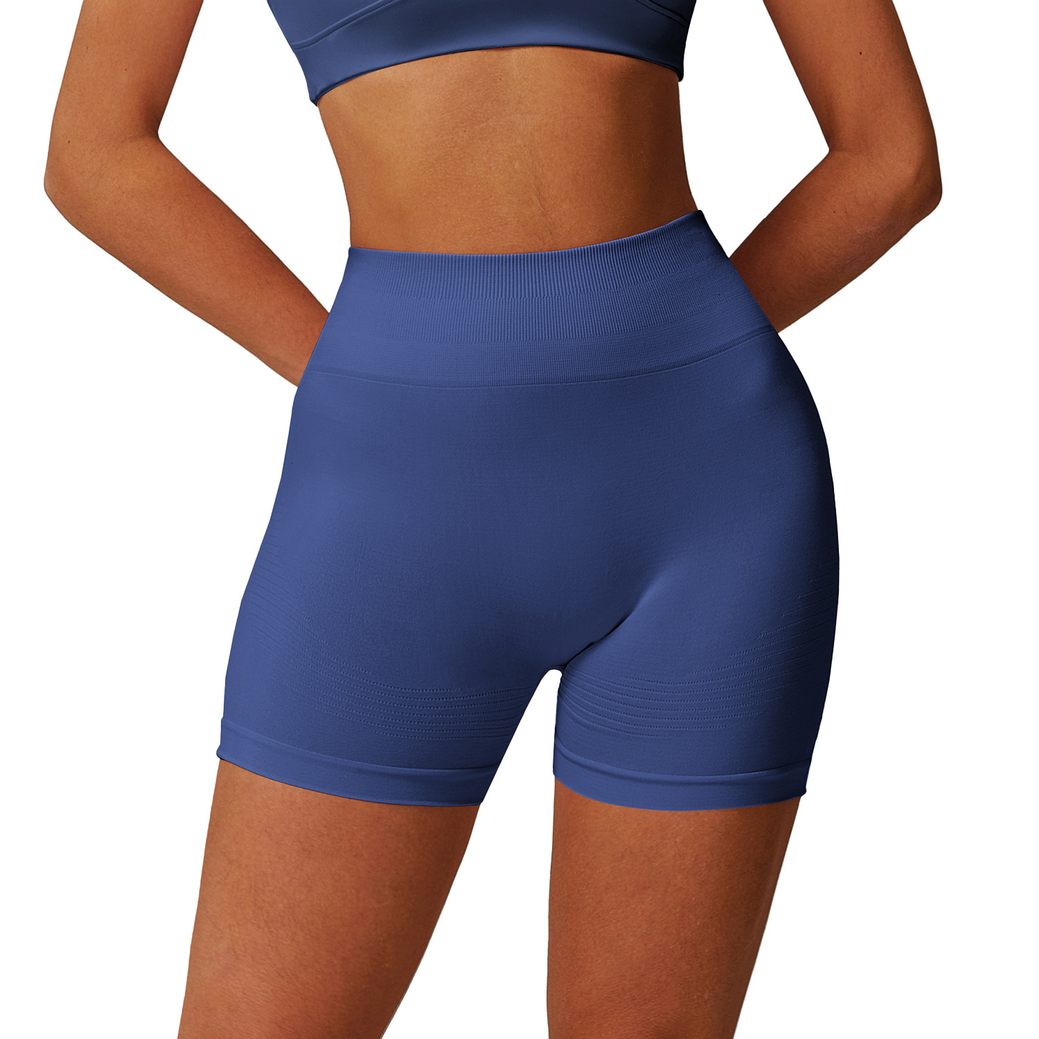 Pantaloncini da yoga a vita alta senza cuciture per donna – Design effetto push-up, pantaloncini anti-squat per palestra, corsa e attività all'aperto_voghion.com