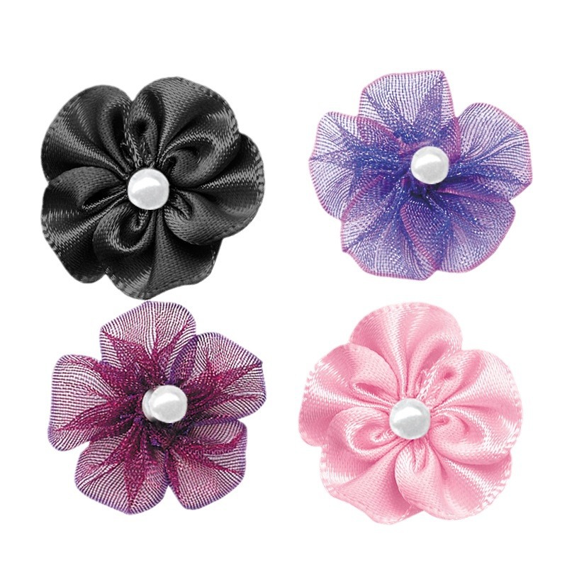 Yao Ming tejido hecho a mano cinta 2,2 cm arco pequeña flor regalo embalaje ropa interior accesorios cinta flor