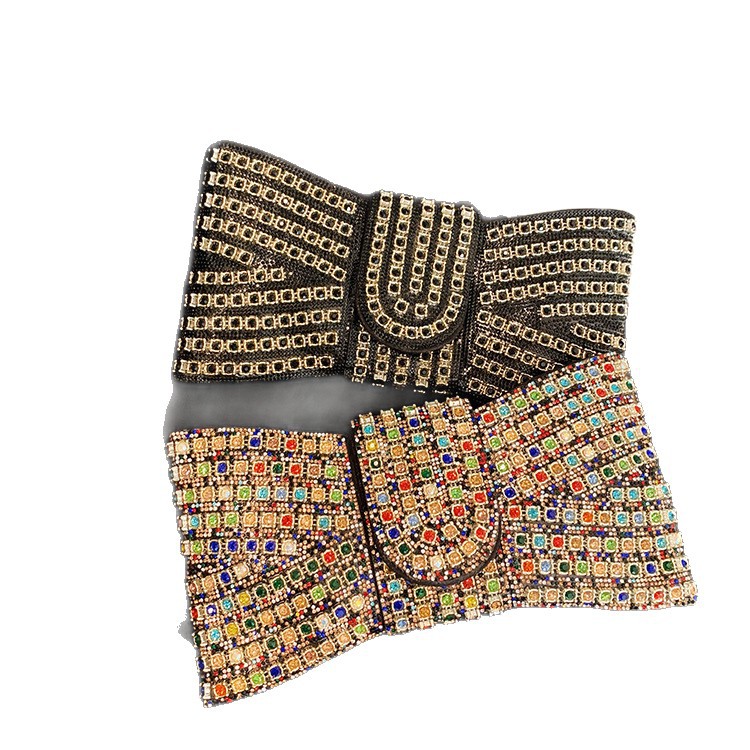 Transfronterizos Europa y América damas diamantes de diamante bolsas de cena nicho de diseño de bolsas de mano de banquete arco vestido de cena