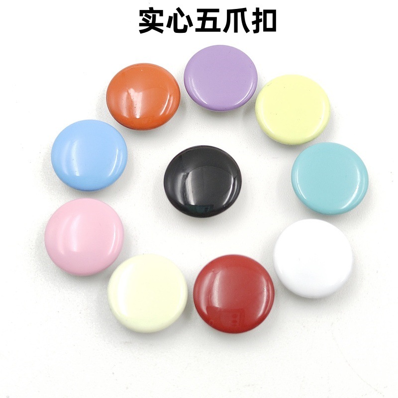 Colorido sólido hueco hebilla de cinco garras traje broche de metal hebilla oculta artefacto sin costuras hebilla de cinco garras bebé Botón de bebé