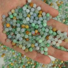 天然翡翠散珠a货冰糯种玉珠子diy配件饰品手链项链毛衣链圆珠