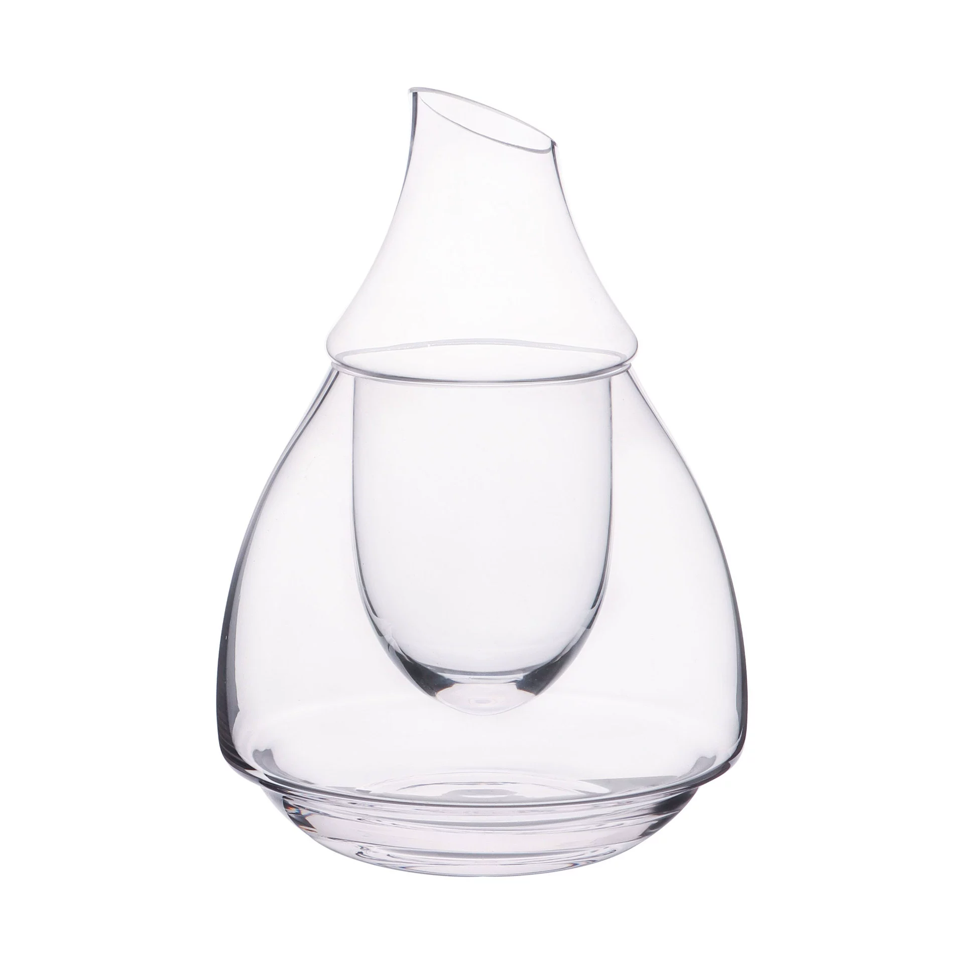 Japanese transparent crystal pocket flask, wineglass, gift box, set