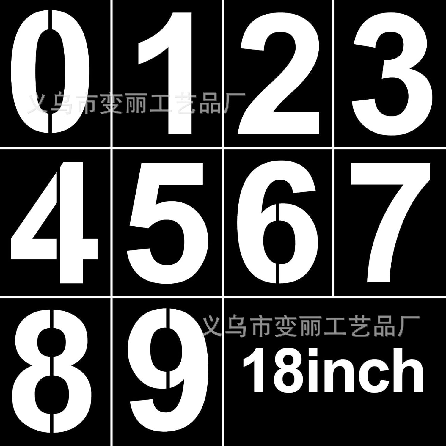 Cross-Border Large Digital Spray Lettering Template Iron Letter Mold Lettering 0-9 Number Plate Letter Mold Cut Out Pe Board