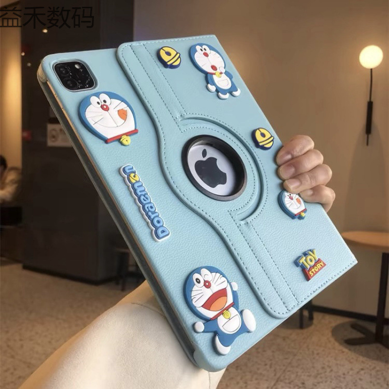 Yi Dingdang Cat Sticker Rotating Leather Case/Protective Case. Inch Apple///Tablet Case Cartoon Tablet Case Available for Wholesale