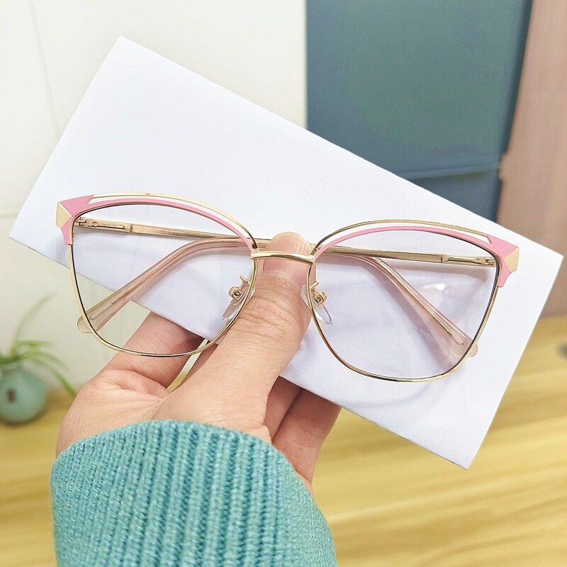 New fashion color-changing anti-blue light flat mirror women's fashion personality metal double beam metal glasses frame cross-border hot-selling New fashion color-changing anti-blue light flat mirror women's fashion personality metal double beam metal glasses frame cross-border hot-selling
