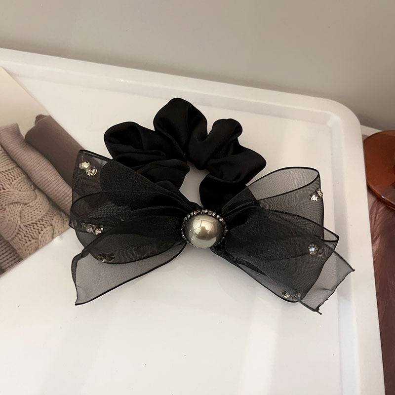 Lazo para el cabello de lujo ligero con perlas y diamantes de imitación para mujer, estilo coreano, nueva banda elástica para coleta._voghion.com