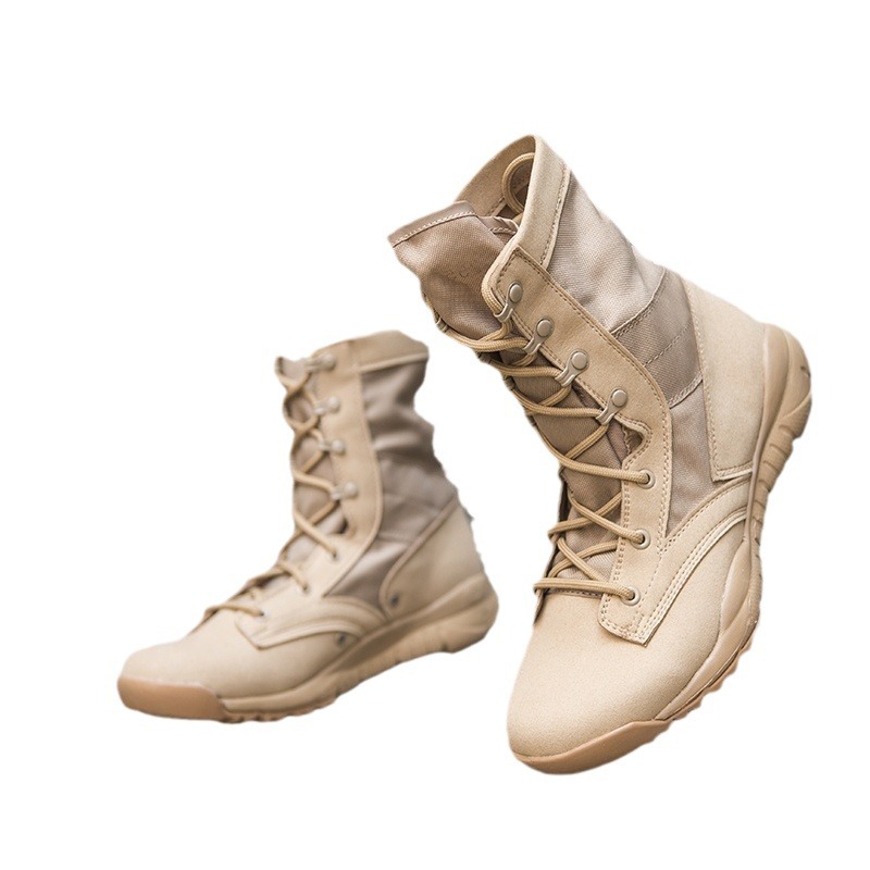 Botas de entrenamiento de combate al aire libre ultraligeras de verano CQB entrenamiento militar transpirable para hombres y mujeres, antideslizante y resistente al desgaste, botas del desierto de montañismo, botas tácticas