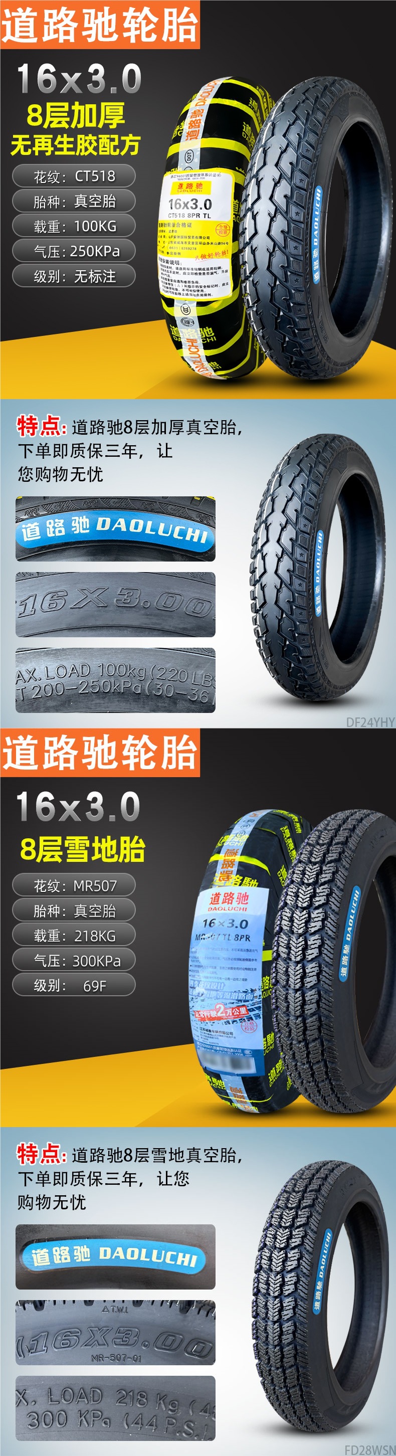 Road Tire 14/16X2.125/2.50/3.0 Electric Vehicle Vacuum Tire 14X250 Zhengxin 2.75-10