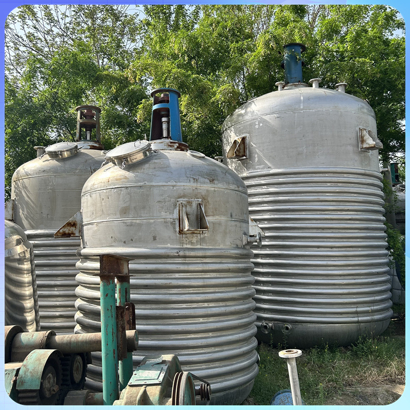 长期供应二手外盘管反应釜 压力容器储罐 储油罐 不锈钢搅拌罐