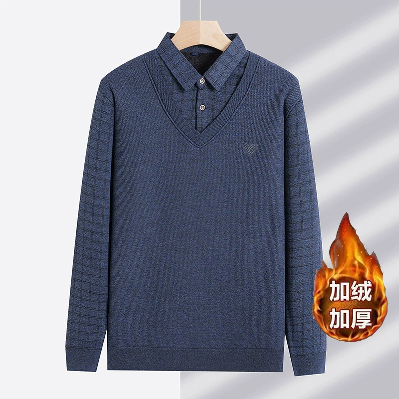 Мужские осенние и зимние бархатные утолщенные поддельные две части можно носить на улице.