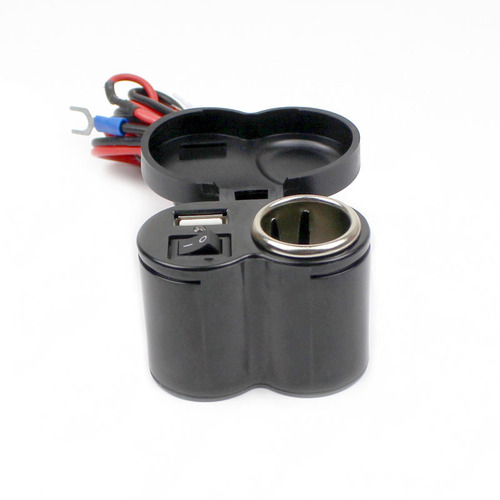 Motorcycle waterproof cigarette lighter Electric vehicle cigarette lighter socket usb universal mobile phone charger 2-in-1 wholesale