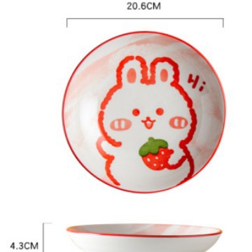 8inch 접시 그림 토끼
