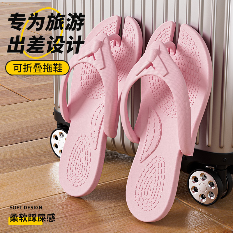 Foldable Travel Slippers for Women, Portable Travel Non-Slip Swimming Slippers for Men on Business Trips, Hotel Disposable Slippers for Bathing