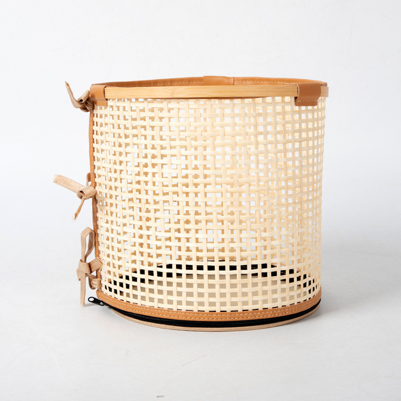 Transfronteriza personalizada tela de caña canasta de ropa sucia decoración del hogar canasta de almacenamiento plegable tela de bambú tejida a mano canasta de almacenamiento