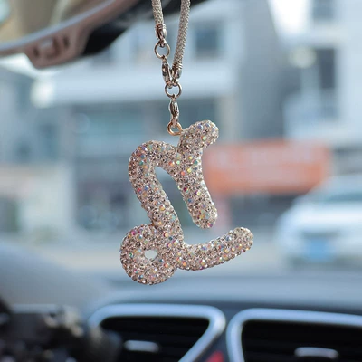 Car hanging | interior pendant car supplies - ab-color-transparent-white-diamond-capricorn