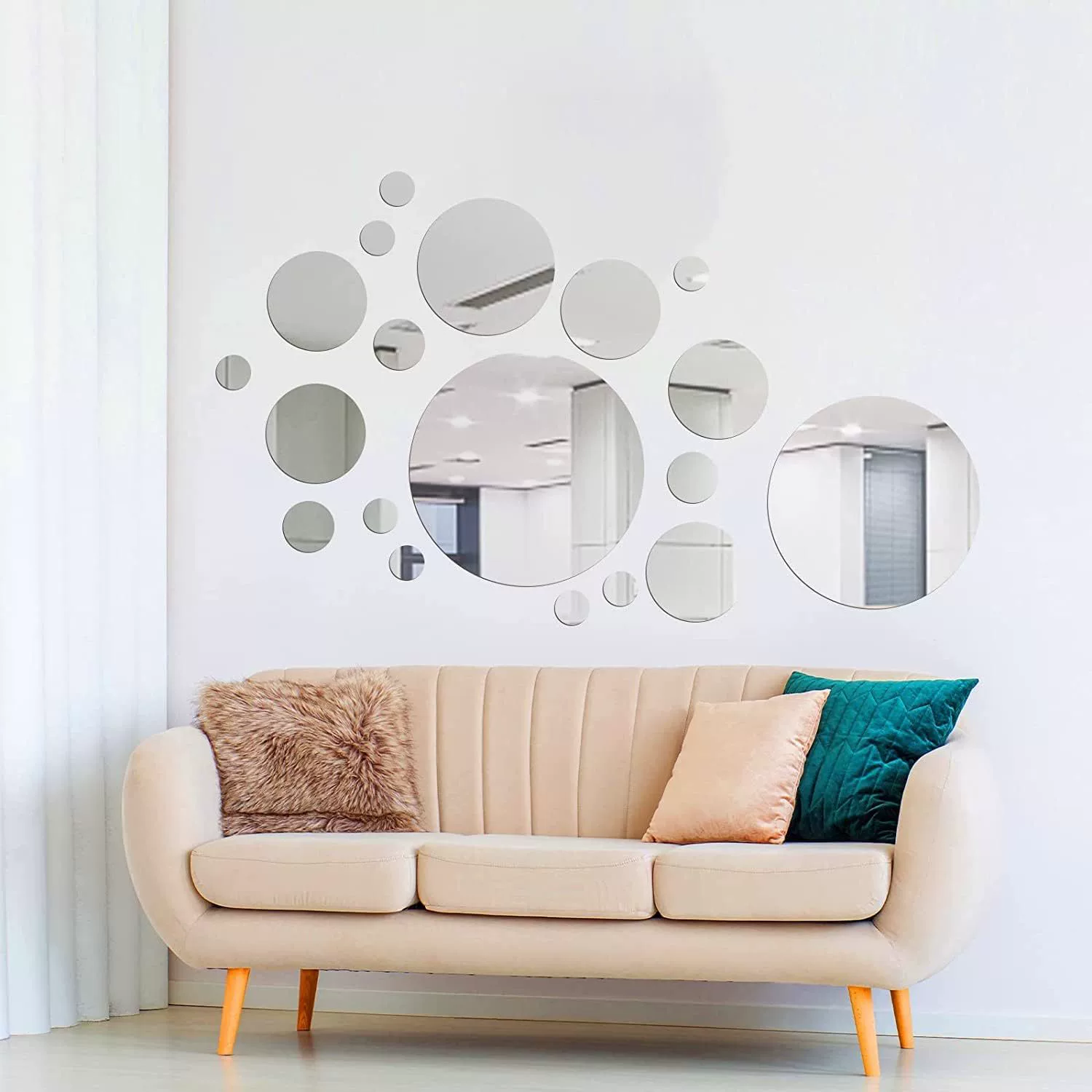 Acrylic removable stickers on wall, sticker, set, 30 pieces, mirror effect
