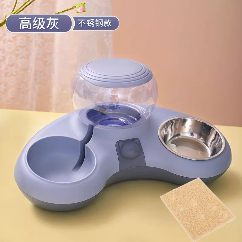 고급 그레이 스테인리스 스틸 + 플레이스매트