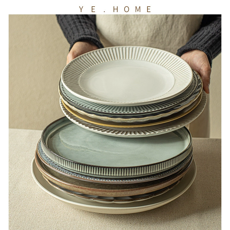 Столовая тарелка (YE.HOME) японская керамическая посуда, assorted shallow plates 8–12.3 in