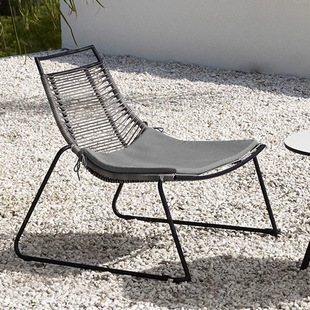 Outdoor Courtyard Aluminum Alloy Leisure Rattan Chair Rattan Sofa Sun Protection Waterproof House Balcony Lazy Lounge Chair Three-Piece Set