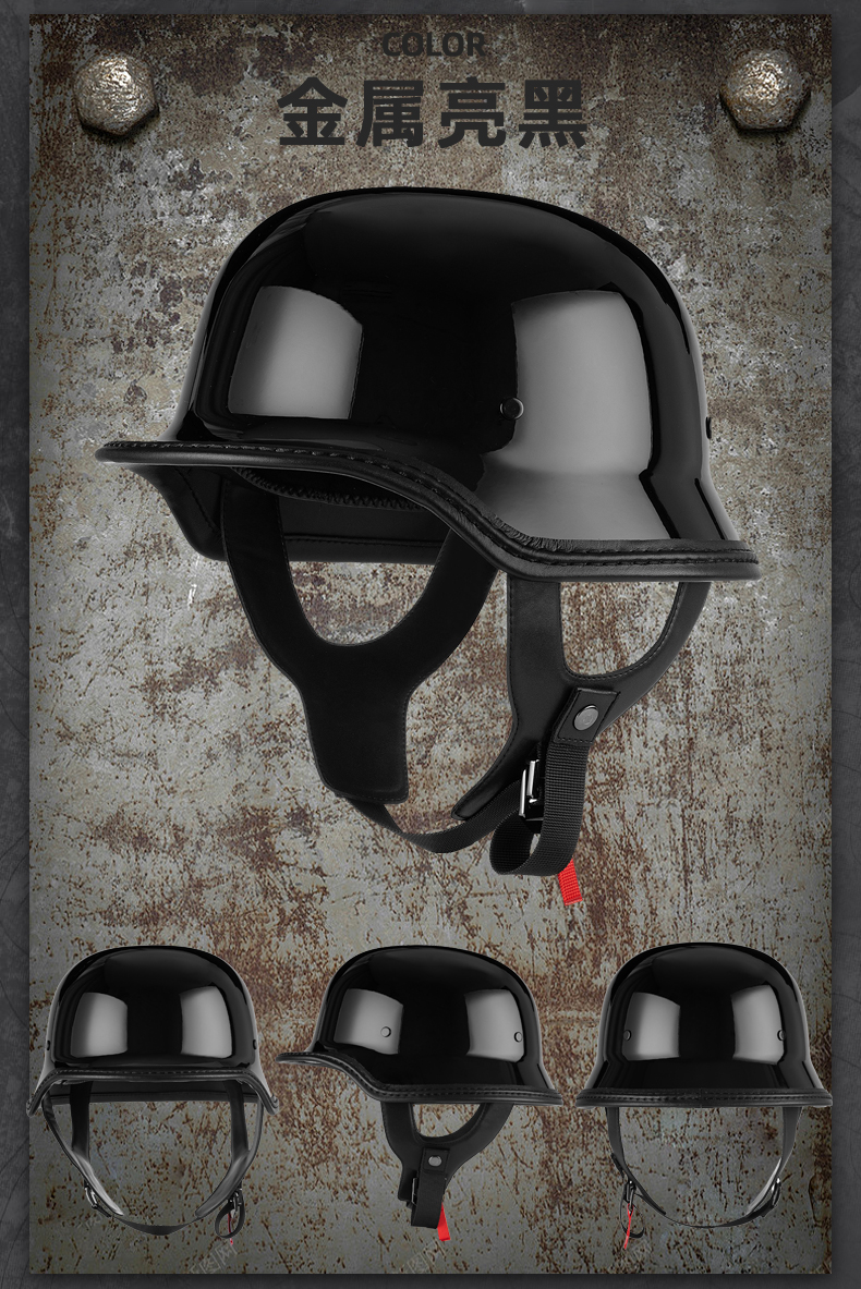 Motorcycle Helmets for Men and Women, Summer Retro Cruise Half Helmets, Pedal Motorcycles, Lightweight Four-Season Breathable Scoop Helmets