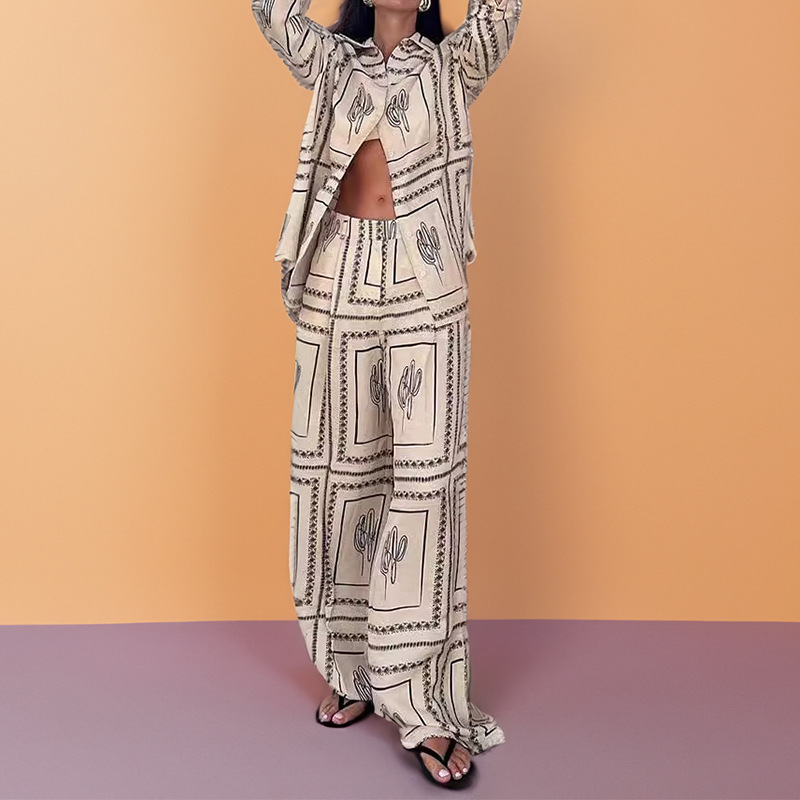 2026 Cross-Border Foreign Trade European American Women's Clothing Spring New Style Casual Printed Long-Sleeve Shirt And_ecoleips.com