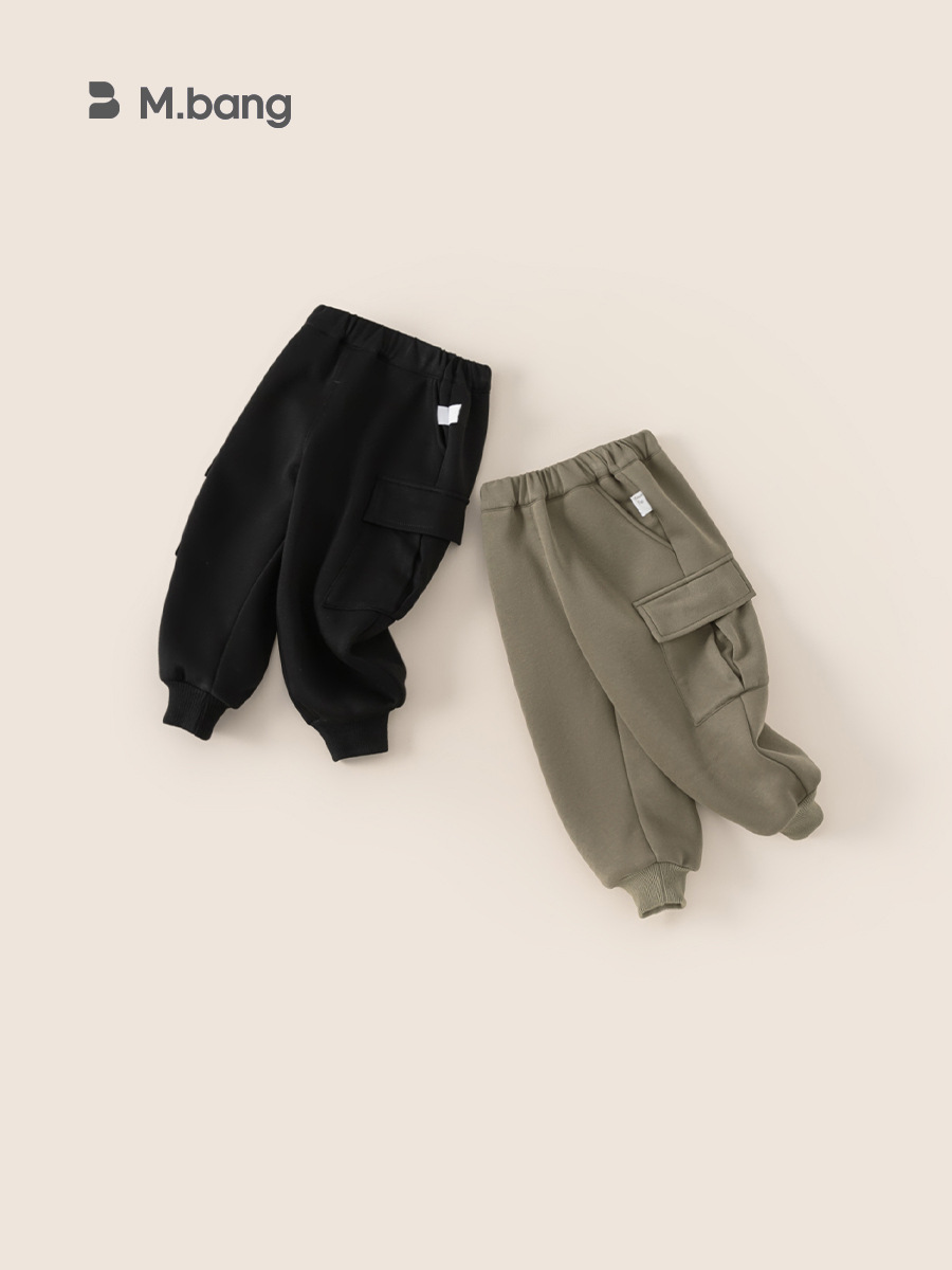 Pantalones Cargo Térmicos para Niño de Poliéster, Cintura elástica, para Otoño e Invierno