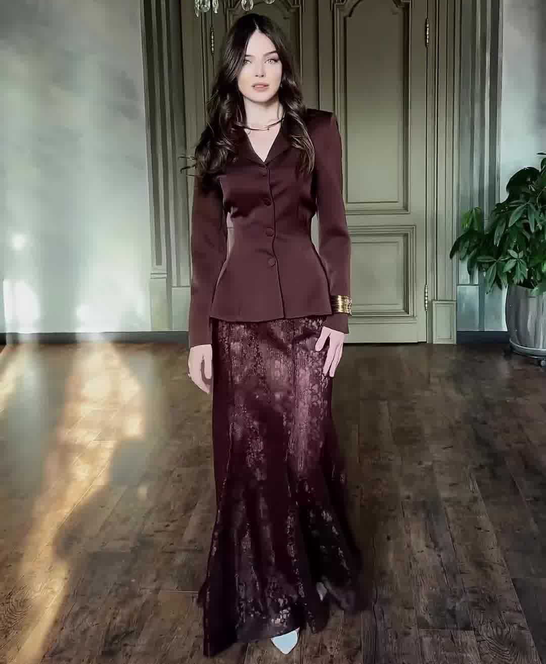 Elegant Women's Slim Fit Fashion Fishtail Skirt Set European And American Cross Border Autumn Collection Paired with Top_ecoleips.com