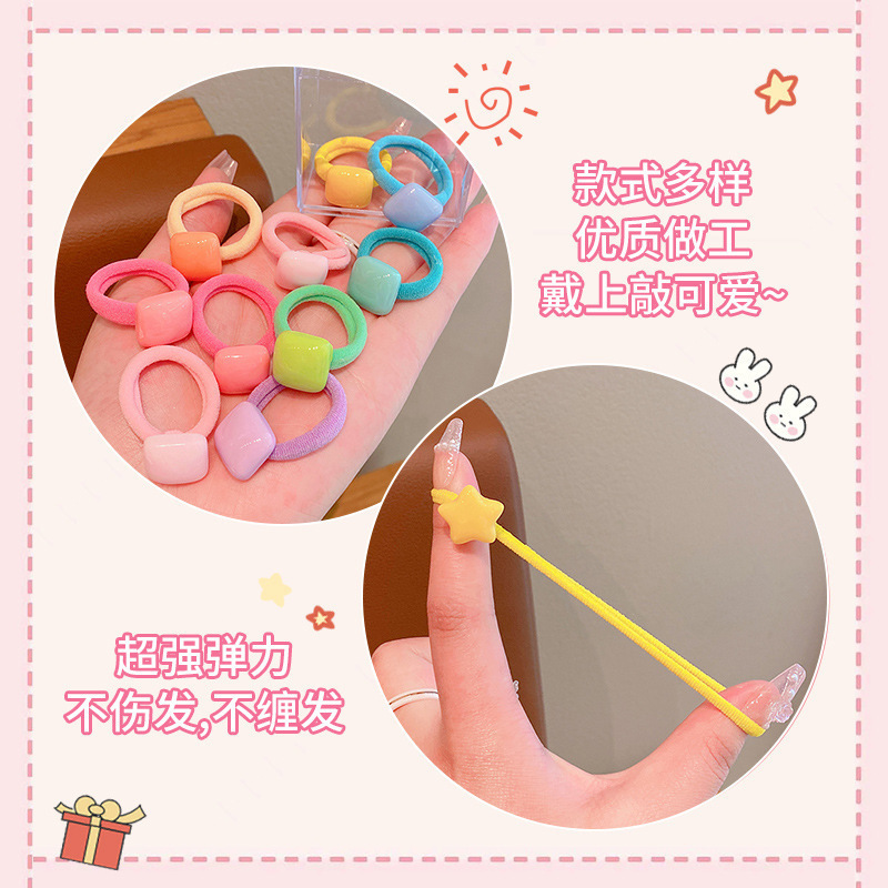 Banda de goma de dibujos animados para niños La alta elasticidad de la niña no hace daño al cabello Accesorios para el cabello Banda de goma estrella de la niña Tocado de princesa para bebés