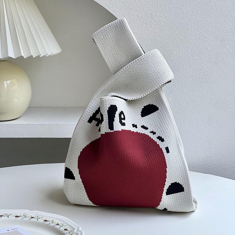 Ins nuevo bolso de mujer, bolso de punto de estilo de fruta, bolso de mano, bolso de hombro, bolso de cubo, bolso de regalo de mano