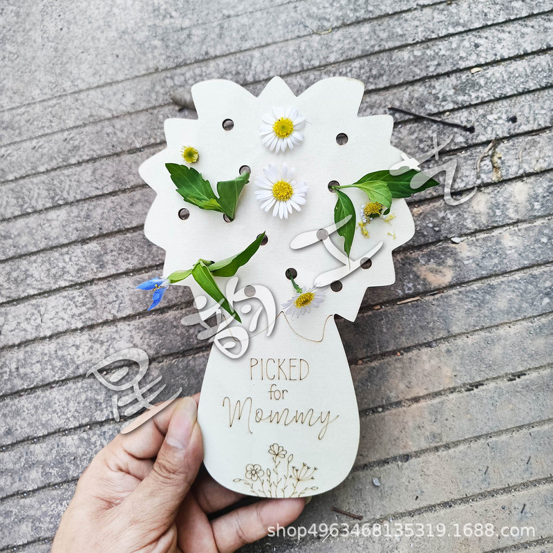 メーカー直販木製花棚母の日プレゼント屋外で自然の花の葉の生け花板を探索する|undefined